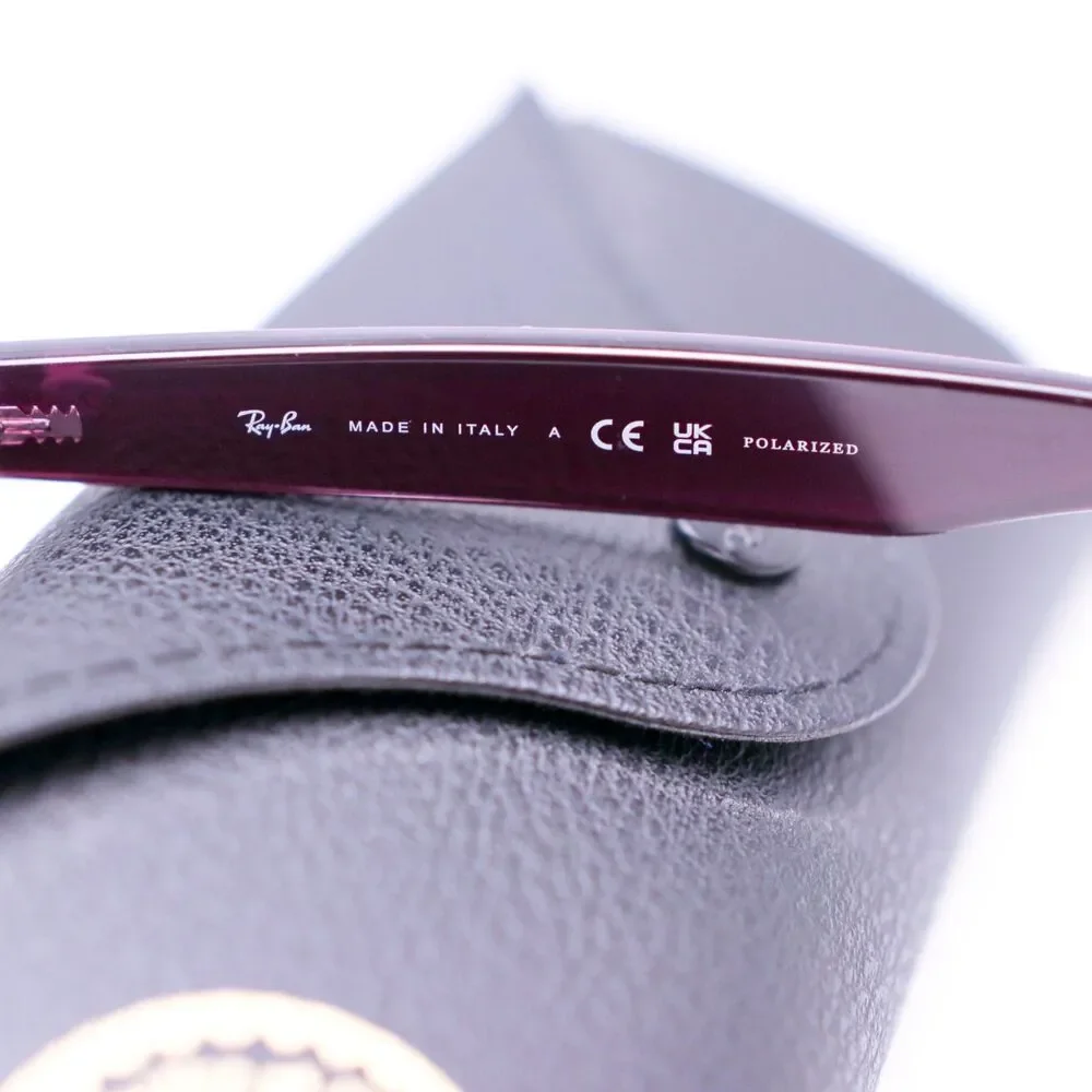 Ray-Ban New Wayfarer Violet Matte Gray Polarized Lens 55-18 145